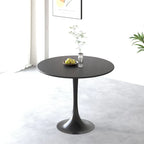 Negro / Nogal+Negro / Blanco, Mesa de comedor redonda con pedestal, 2-4 plazas