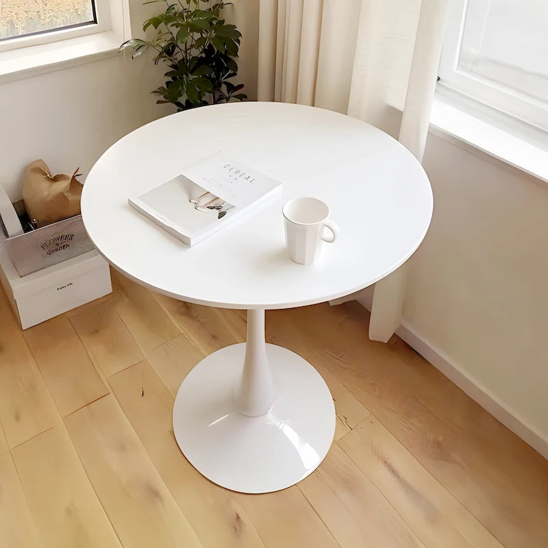 Negro / Nogal+Negro / Blanco, Mesa de comedor redonda con pedestal, 2-4 plazas