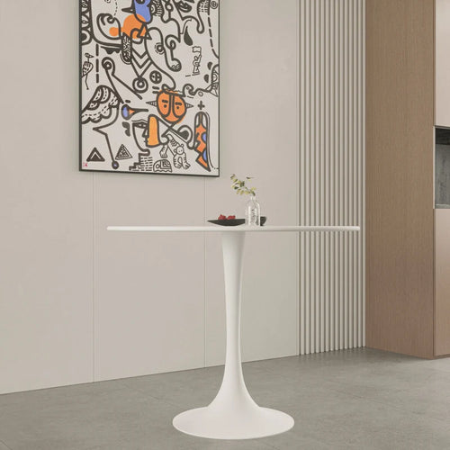 Negro / Nogal+Negro / Blanco, Mesa de comedor redonda con pedestal, 2-4 plazas
