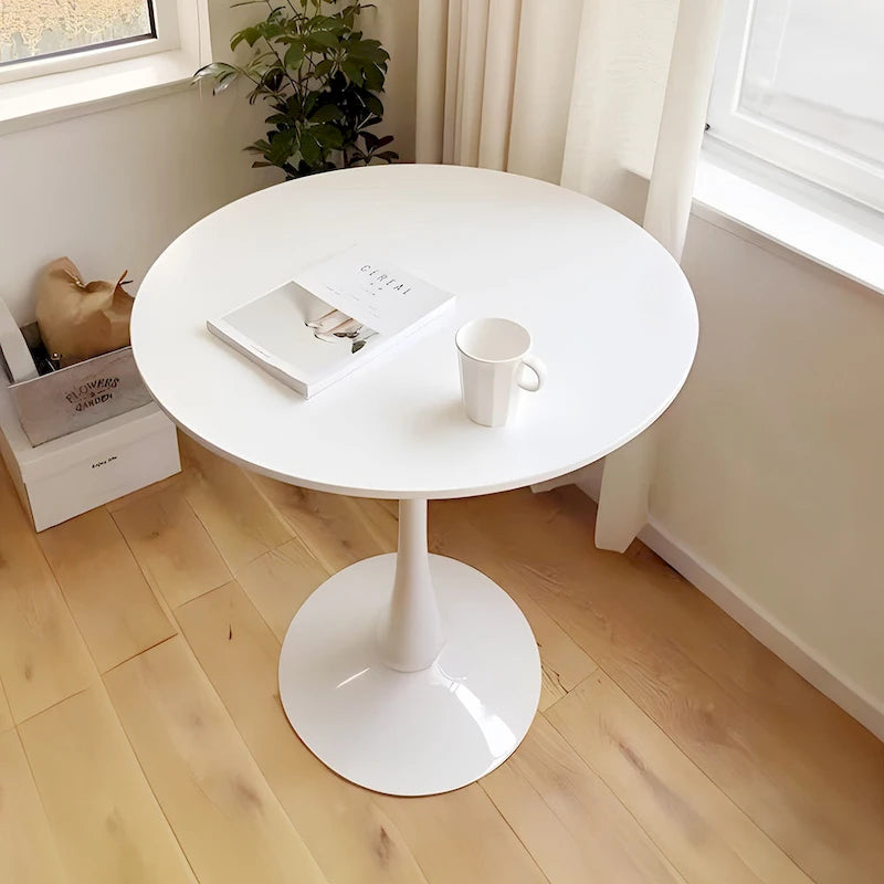 Negro / Nogal+Negro / Blanco, Mesa de comedor redonda con pedestal, 2-4 plazas