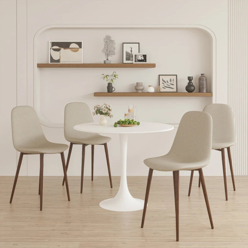 Negro / Nogal+Negro / Blanco, Mesa de comedor redonda con pedestal, 2-4 plazas
