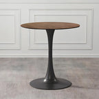 Negro / Nogal+Negro / Blanco, Mesa de comedor redonda con pedestal, 2-4 plazas