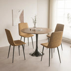 Negro / Nogal+Negro / Blanco, Mesa de comedor redonda con pedestal, 2-4 plazas