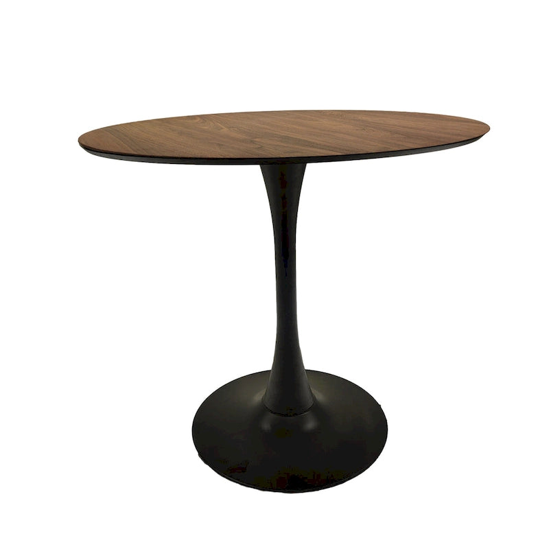 Negro / Nogal+Negro / Blanco, Mesa de comedor redonda con pedestal, 2-4 plazas