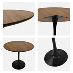 Negro / Nogal+Negro / Blanco, Mesa de comedor redonda con pedestal, 2-4 plazas