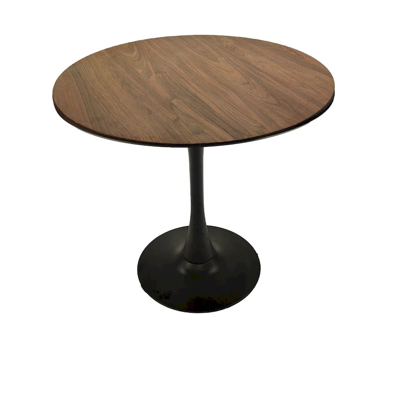 Negro / Nogal+Negro / Blanco, Mesa de comedor redonda con pedestal, 2-4 plazas