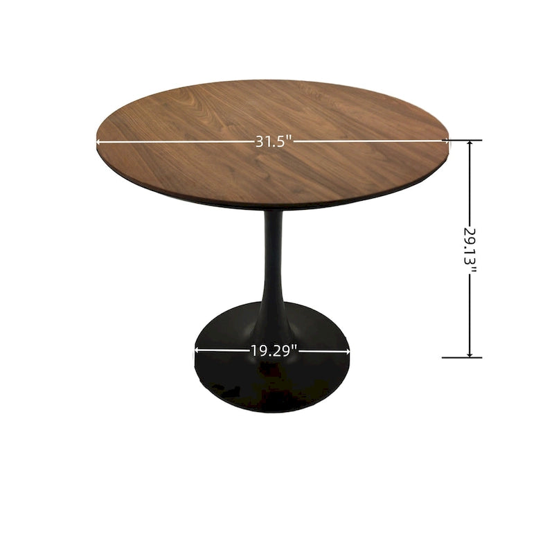 Negro / Nogal+Negro / Blanco, Mesa de comedor redonda con pedestal, 2-4 plazas
