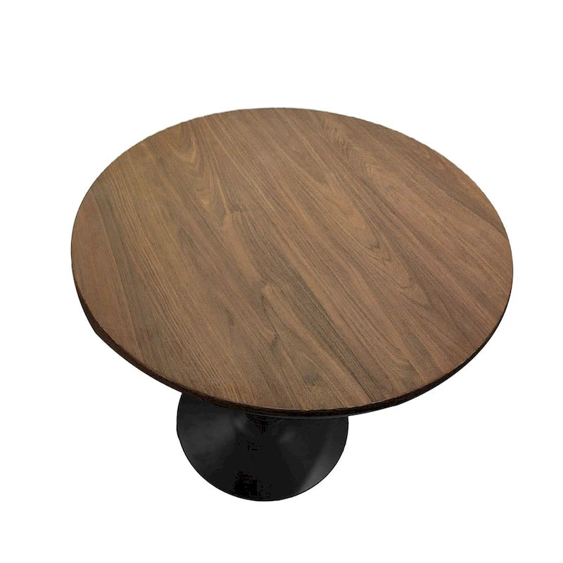 Negro / Nogal+Negro / Blanco, Mesa de comedor redonda con pedestal, 2-4 plazas