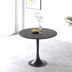 Negro / Nogal+Negro / Blanco, Mesa de comedor redonda con pedestal, 2-4 plazas