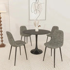 Negro / Nogal+Negro / Blanco, Mesa de comedor redonda con pedestal, 2-4 plazas