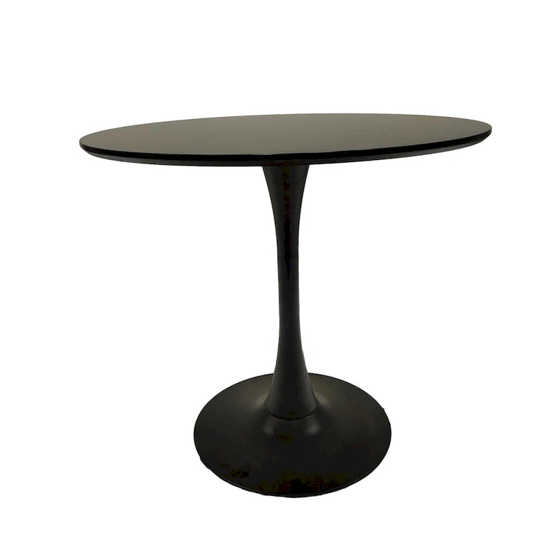 Negro / Nogal+Negro / Blanco, Mesa de comedor redonda con pedestal, 2-4 plazas