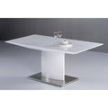 Mesa de comedor extensible de laca blanca, para 6-8 personas