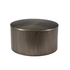 Mesa de centro de hierro martillado redonda plateada, 36"
