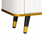 Mueble de TV Moderno Blanco+Dorado y Dorado+Negro con Armarios y Cajón, para TV de hasta 85"