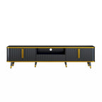 Mueble de TV Moderno Blanco+Dorado y Dorado+Negro con Armarios y Cajón, para TV de hasta 85"