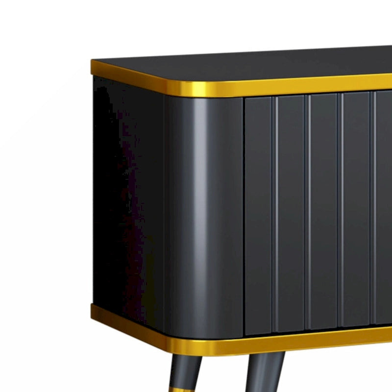 Mueble de TV Moderno Blanco+Dorado y Dorado+Negro con Armarios y Cajón, para TV de hasta 85"
