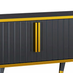 Mueble de TV Moderno Blanco+Dorado y Dorado+Negro con Armarios y Cajón, para TV de hasta 85"