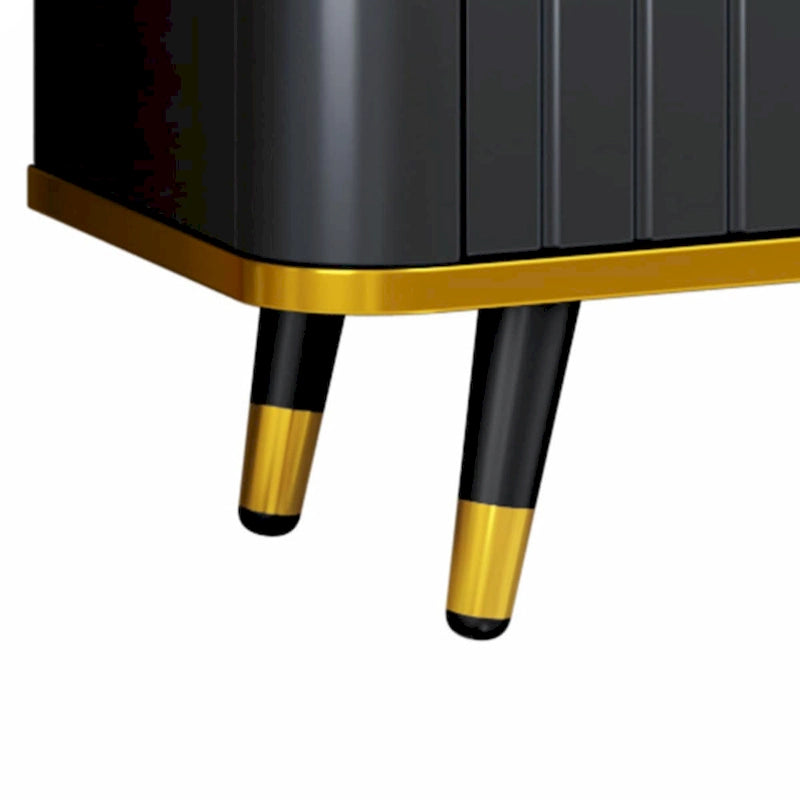 Mueble de TV Moderno Blanco+Dorado y Dorado+Negro con Armarios y Cajón, para TV de hasta 85"