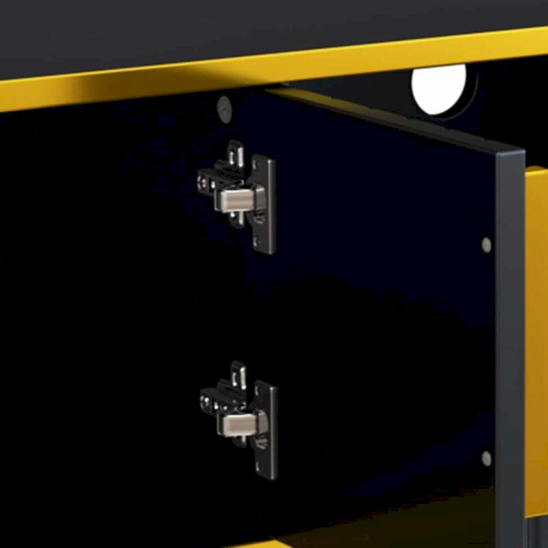 Mueble de TV Moderno Blanco+Dorado y Dorado+Negro con Armarios y Cajón, para TV de hasta 85"
