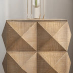 Mesa de centro de madera natural en relieve, estilo retro