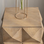 Mesa de centro de madera natural en relieve, estilo retro