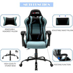 Silla de juegos de cuero PU estilo de carreras – Altura ajustable, un solo asiento (naranja / gris / rosa / azul / negro / transparente / morado)