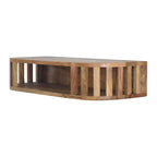 Consola de pared de roble marrón, estilo flotante, para 1 persona