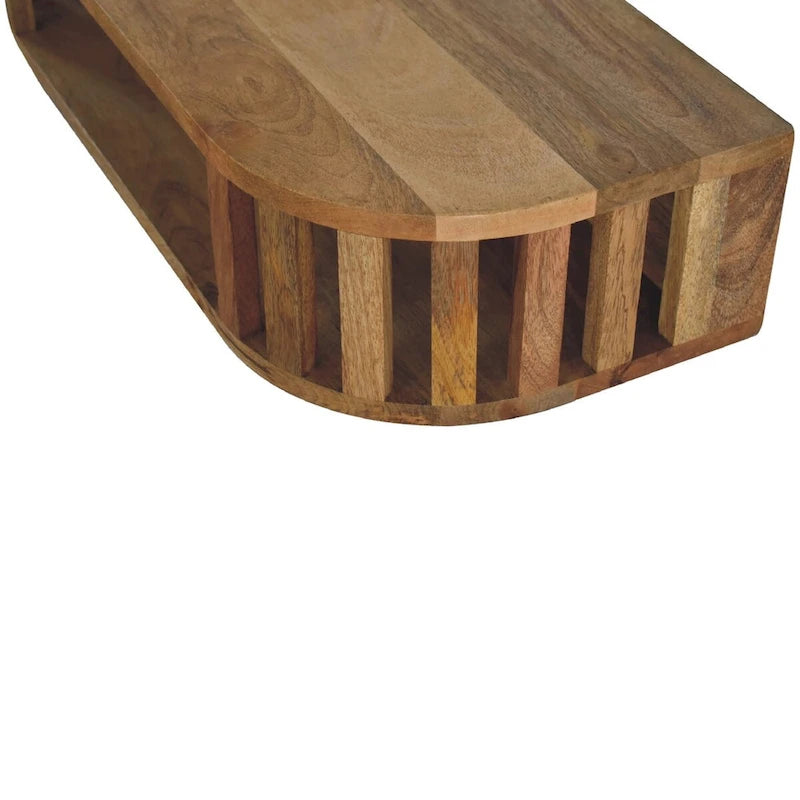 Consola de pared de roble marrón, estilo flotante, para 1 persona