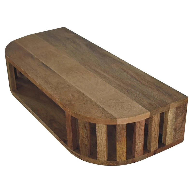 Consola de pared de roble marrón, estilo flotante, para 1 persona