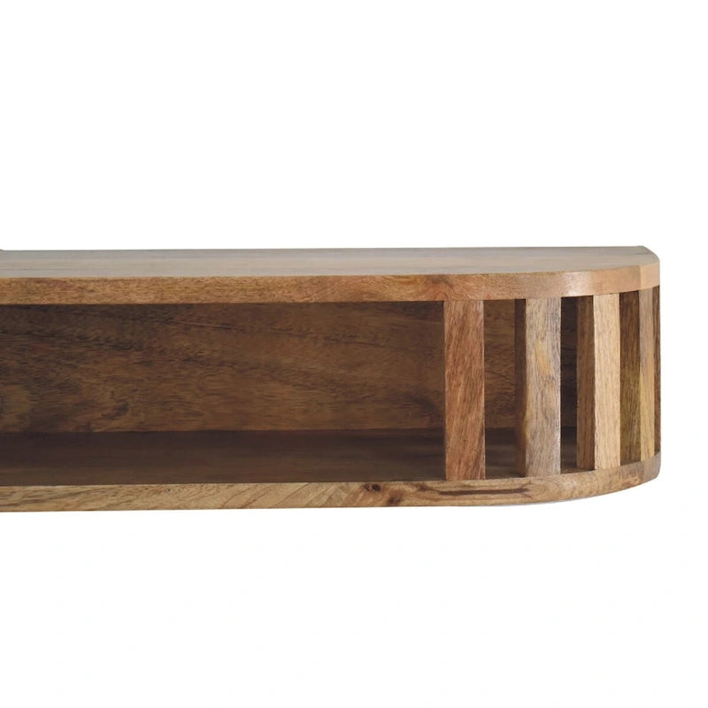 Consola de pared de roble marrón, estilo flotante, para 1 persona