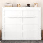 Cama Murphy de pared blanca/gris, estilo gabinete plegable, tamaño matrimonial/queen, capacidad para 1 persona