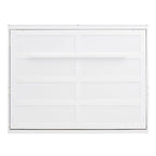 Cama Murphy de pared blanca/gris, estilo gabinete plegable, tamaño matrimonial/queen, capacidad para 1 persona