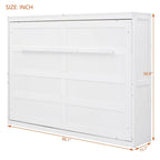 Cama Murphy de pared blanca/gris, estilo gabinete plegable, tamaño matrimonial/queen, capacidad para 1 persona