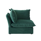 Sofá seccional en L de terciopelo naranja/rojo/verde/azul con otomana, 4 plazas