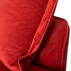Sofá seccional en L de terciopelo naranja/rojo/verde/azul con otomana, 4 plazas