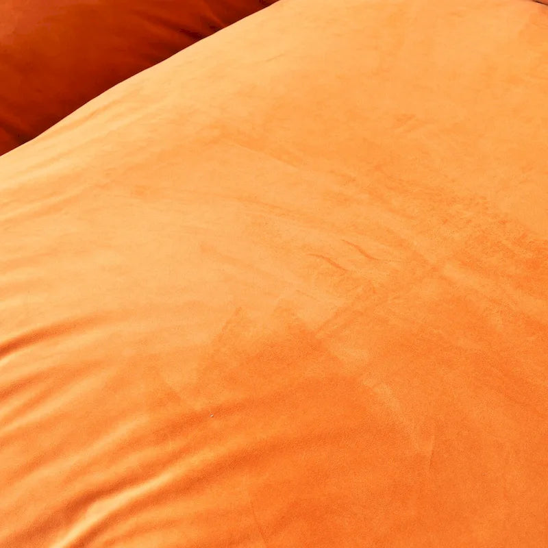Sofá seccional en L de terciopelo naranja/rojo/verde/azul con otomana, 4 plazas