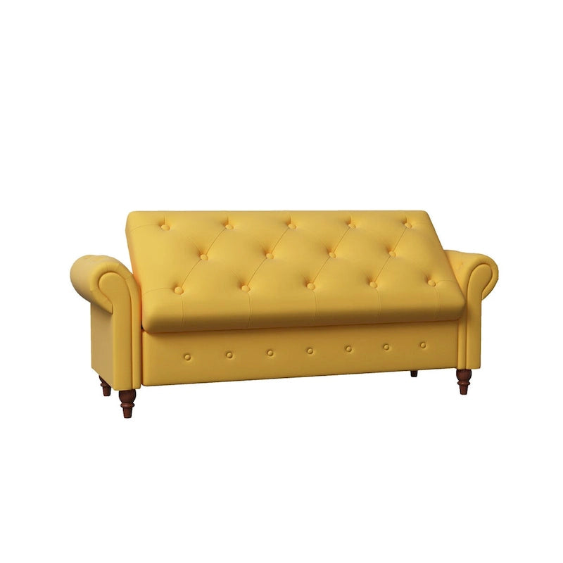 Gris Oscuro / Azul Marino / Rosa / Amarillo / Beige / Blanco Crema / Verde Oscuro – Banco otomano de almacenamiento con mechones, asientos para 1-2