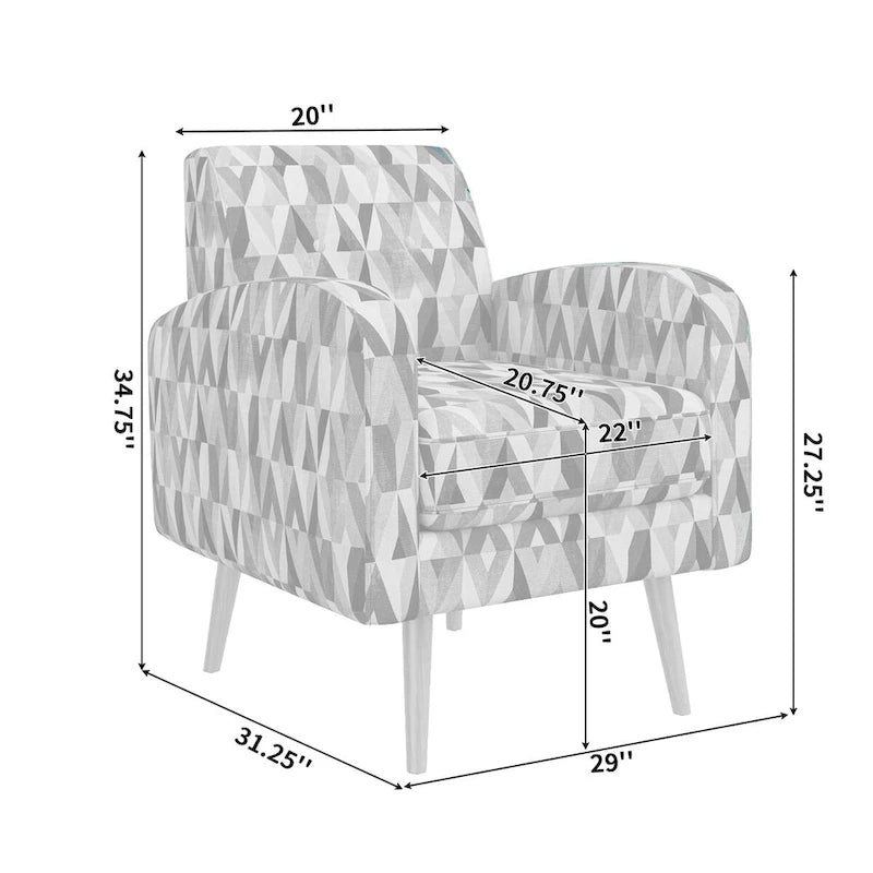 Sillón decorativo con estampado Prism, un asiento, varios colores