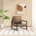 Sillón individual marrón/blanco, sofá individual moderno de piel sintética para 1 persona