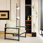 Sillón individual marrón/blanco, sofá individual moderno de piel sintética para 1 persona