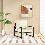 Sillón individual marrón/blanco, sofá individual moderno de piel sintética para 1 persona