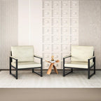Sillón individual marrón/blanco, sofá individual moderno de piel sintética para 1 persona